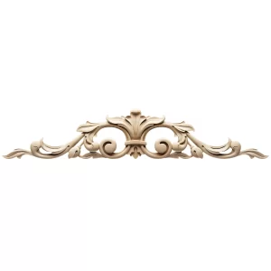 Decorative carved scroll applique with classical curved lines