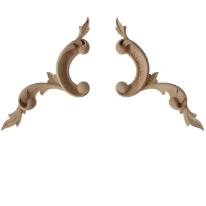 corner ornament applique with leaves design on the end
