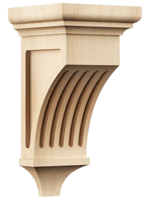 Decorative hardwood corbel with antique-style craftsmanship