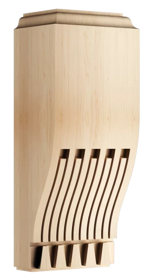 Contemporary corbel with hollow rectangular center and minimal linework
