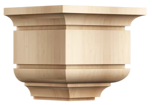 Thick-profile corbel with strong visual presence and load-bearing design