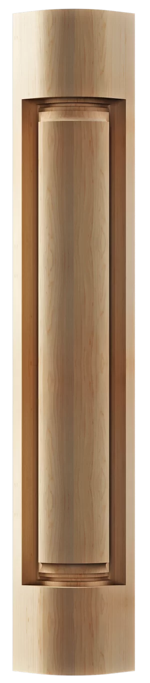 White oak corner post showcasing clean vertical flutes and visible wood grain