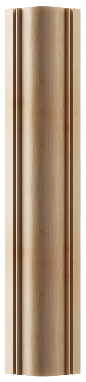 Architectural corner column post with modern fluting and chamfered accents