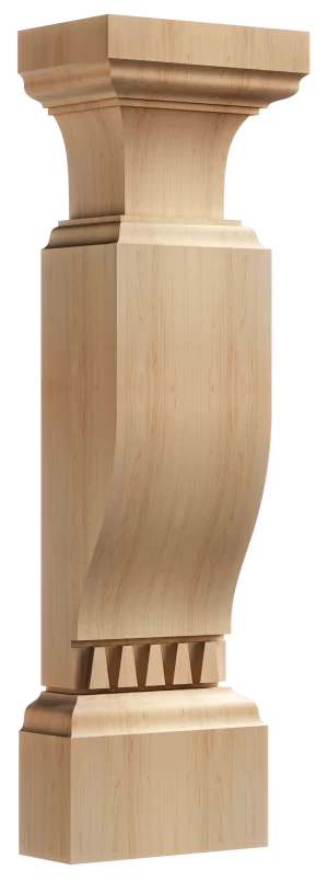 Discover our fluted solid wood kitchen island leg, a classic architectural post for elegant kitchens. Custom made in 15+ wood species.