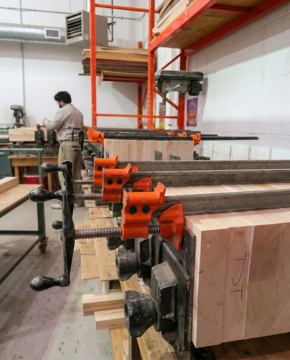 Wood blocking process for custom woodwork manufacturing and CNC production
